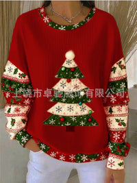 Womens Relaxed-fit Casual Long-sleeve Crew-neck Hoodie Top
