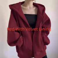 Maillard Vintage Zipper Hooded Sweater For Women Spring And Autumn