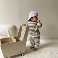 Baby Striped Long Sleeve Sweater Big PP Trousers Sportswear 2piece Suit