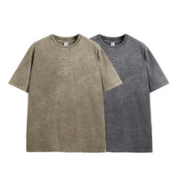 INF Men's Street Retro Washed Embroidered T-shirt