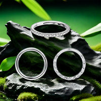 Popular Trendy Inlaid Zirconium Stainless Steel Piercing Nose Ring