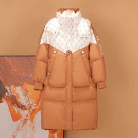 Mid-length Quilted Parka Fashionable Warm Hooded Women's Coat