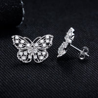 Butterfly Hollow Stud Earrings S925 Silver Stud