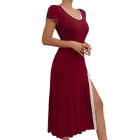 Simple Round-neck Mini Black Dress In Short And Long Styles
