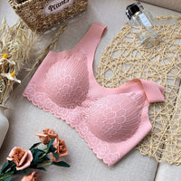 Ice silk gathered bra women's lace vest underwear