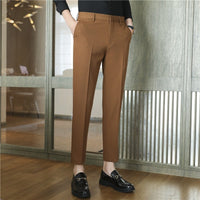 Men's Springsummer Draping Solid Color Casual Suit Pants Stretch Comfortable Suit Pants Trousers