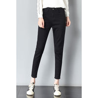 Black slim high waist cropped pants