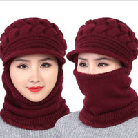 Autumn And Winter Outdoor Plus Velvet Warm Knitted Woolen Hat