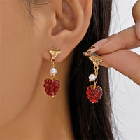 Creative Design Strawberry And Cherry Heart Earrings