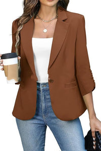 Solid Color Lightweight Slim Suit Jacket