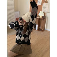 Internet Hot Sweater Women's Retro Diamond Sweater