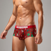 Men's Underwear Christmas New Printed Mid Waist Slim Fit