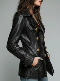 Vintage Black Leather Biker Jacket
