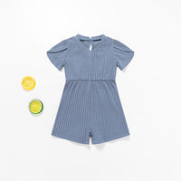 Summer New Solid Color Pit Stripe Bodysuit Shorts