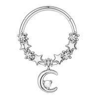 European And American Fashion Galaxy Moon Inlaid Zircon Closed Mouth Nose Ring