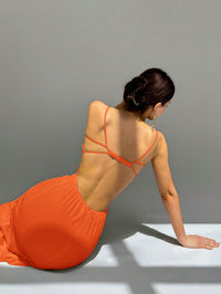 Feminine Hollow-Out Camisole Two-Layer Non-See-Through Dress