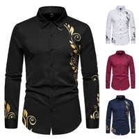 Men's Autumn New Digital Printed Long-sleeved Shirt