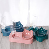 Non-slip Oblique Mouth Plastic Cat Bowl