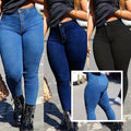 Spring Autumn Women's Skinny Fit Denim Jeans Solid Color High Waist Jeans For Women Oversized Basics Pants Ladies Pencil Pants