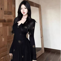Sexy Pleated Rhinestone Embellished Half Open Neckline Dress For Women