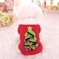 Pet Cat Dog Autumn And Winter Christmas Fleece-lined Thickened Cotton-padded Coat