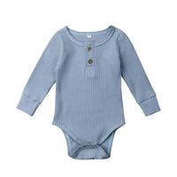 Infant Sunken Stripe Cotton Long Sleeve Triangle Rompers