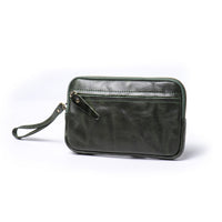 Men's Solid Color Skeleton-skin Zipper Handbag
