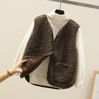 Version Fur Vest Granule Fleece Shoulder Jacket
