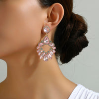 Crystal Wreath Drop Earrings Sparkly Rhinestone Statement Jewelry For Women Wedding Party Prom Festival Daily Wear