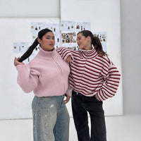 Womens Round-Neck Sweater Coat For Autumn And Winter Warm And Casual