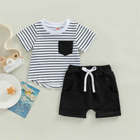 Fashion Personality Boy Striped Printing Suit