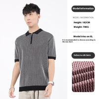 Ice Silk Polo Shirt Short-sleeved Men's High-grade Light Luxury Business