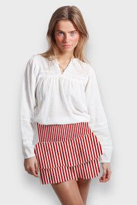 New Skirt Casual Smocking Cake Stripe Printing