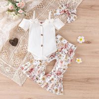 Summer Baby Girl Romper Bell-bottom Pants Suit