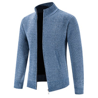 Velvet Sweater Zipper Cardigan Slim Jacket Coat