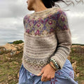 Womens Digital-print Crew-neck Loose-fitting Top