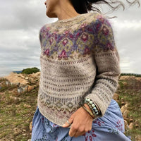 Womens Digital-print Crew-neck Loose-fitting Top