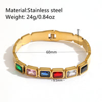 Fashionable Titanium Steel Vacuum-Plated Square Diamond Bracelet
