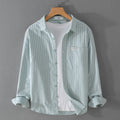 Oxford Japanese Style Shirt Cotton Clothes Leisure Iron-free Stripes