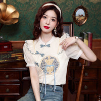 Summer New Chinese Style Shirt National Style Short Sleeve