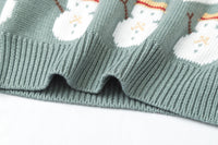 Jacquard Snowman Christmas Tree Parent-child Pullover