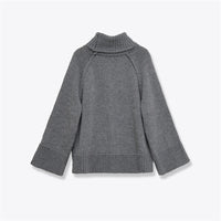 Women's Casual Loose Stand-neck Knit Sweater