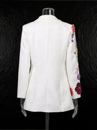 Elegant Three-dimensional Floral Embroidered Blazers
