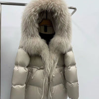 Women's Mid-length Padded Fur Coat