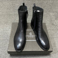 British Light Gray Zipper Men's Boots
