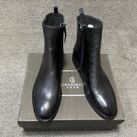 British Light Gray Zipper Men's Boots