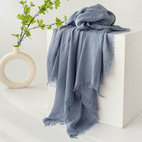 Strict Selection Summer Cotton And Linen Scarf Solid Color Simple Sun Protection