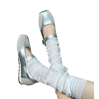 First Layer Cowhide Silver Genuine Leather Pumps
