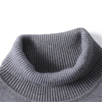 Casual Men's Solid Color Pullover Sweater High Neck