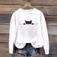 Loose Round Neck Pullover Animal Print Sweater